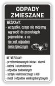 NAKLEJKA NA KOSZ kontener ZMIESZANE segregacja 50cm