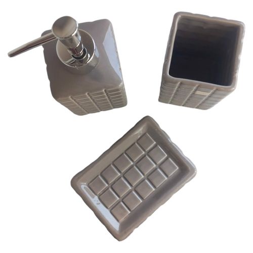 Ceramiczny Zestaw Łazienkowy 3 Części Cappucino na Arena.pl