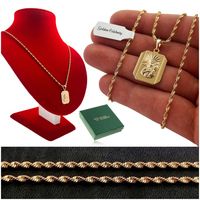 POZŁACANY ŁAŃCUSZEK SINGAPUR SKRĘCANY + MEDALIK MATKA BOSKA CZĘSTOCHOWSKA