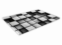 SZKLANA DESKA KUCHENNA 60x30 84d Biała geometria