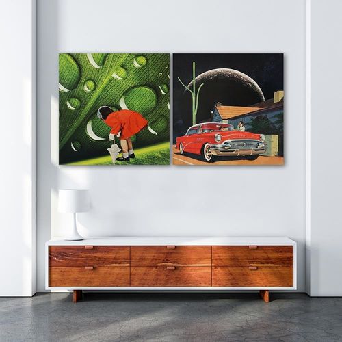 Deco Panel, Dziewczynka w czerwonej garsonce 40x40 na Arena.pl