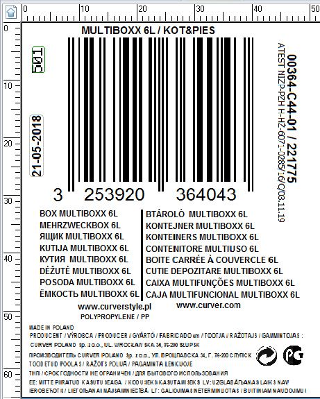 POJEMNIK NA KARMĘ ŻWIREK DLA PSA KOTA CURVER 6L zdjęcie 4