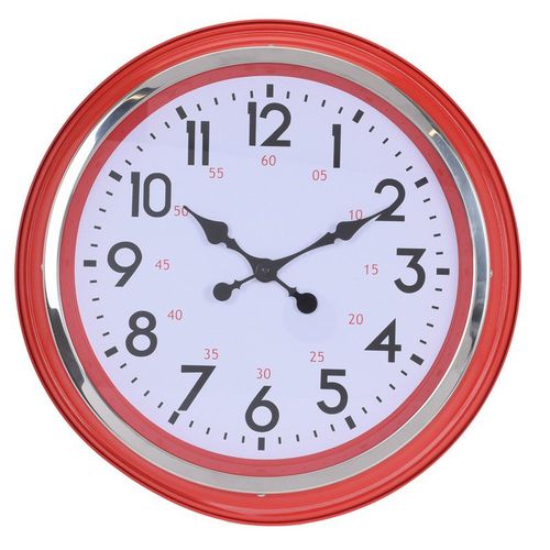 Zegar ścienny RETRO LOFT 50 cm CZERWONY na Arena.pl