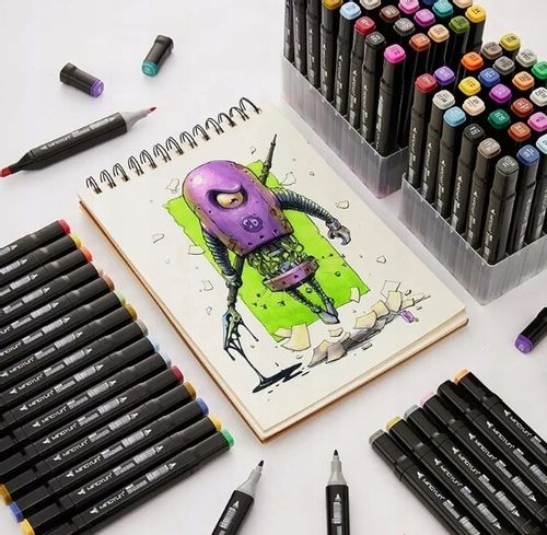 Markery 204 kolory flamastry pisaki dwustronne na Arena.pl