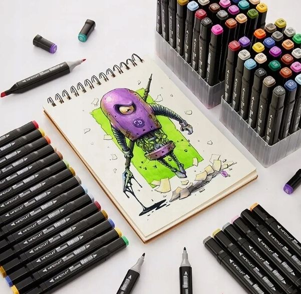 Markery 204 kolory flamastry pisaki dwustronne zdjęcie 10