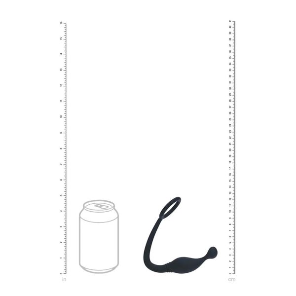 Silicone Cockring With Prostate Stimulator - S - Black zdjęcie 6