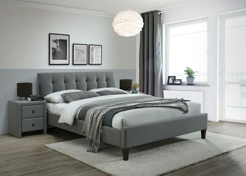 Łóżko Samur 2 160 tkanina popiel zdjęcie 1