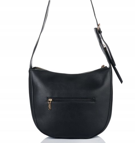 Torebka DUŻA Listonoszka MONNARI CZARNA LOGO Pojemna Praktyczna do pracy na Arena.pl