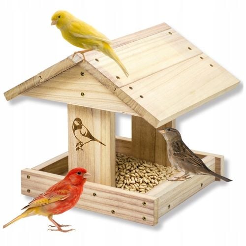 Karmnik dla ptaków domek budka DIY eko drewno ogrodowy solidny na zimę na Arena.pl