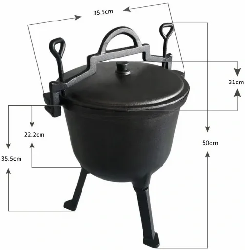 KOCIOŁEK ŻELIWNY GARNEK myśliwski węgierski pieczonki 10L na OGNISKO GRILL zdjęcie 11