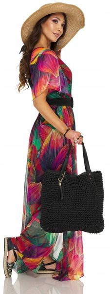 KAPELUSZ SŁOMIANY EKO SŁOMA szerokie rondo kokarda zdjęcie 5