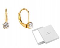 Kolczyki Złote Małe Dla Dziewczynki Cyrkonie Kwiatuszki Delikatne Colibra