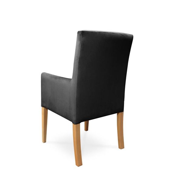 Fotel CAROL / czarny / noga dąb / R100 zdjęcie 3