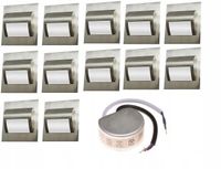 OŚWIETLENIE SCHODÓW 12 OPRAW LED SCHODOWYCH+ZASIL