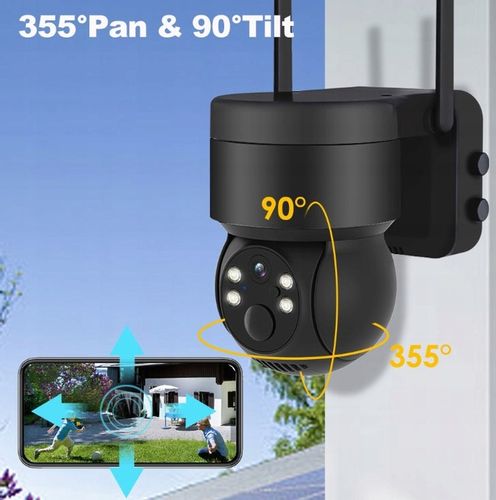 SOLARNA KAMERA WIFI 4MPX SMART ZEWNĘTRZNA OBROTOWA IP BEZPRZEWODOWA ALARM na Arena.pl