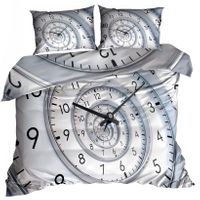 Pościel 3D bawełna satyna 200x220cm HIPNOTYCZNY ZEGAR