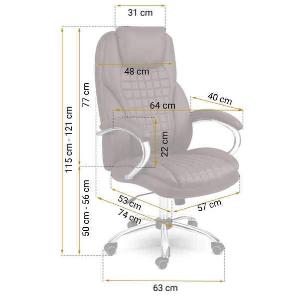 Fotel biurowy Sofotel Batory - kasztanowy zdjęcie 11