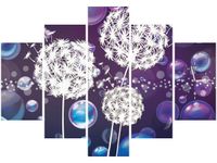 105CM 150CM ZEGAR 5 ELEM BIAŁE DMUCHAWCE BAŃKACH MYDLANYCH DRUK OBRAZ