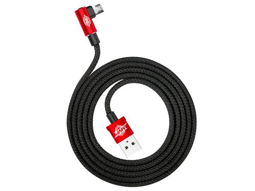 BASEUS 2M DŁUGI KABEL MICRO-USB KĄTOWY OPLOT CZERWONY na Arena.pl