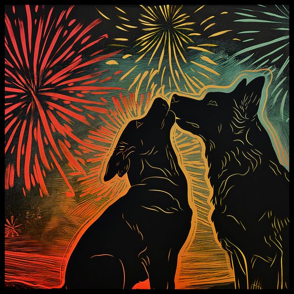 Plakat 90x90cm Psi Uścisk zdjęcie 2