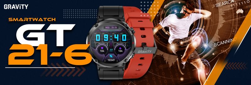 Smartwatch Gravity GT21-6 + Czerwony Pasek Silikonowy zdjęcie 10