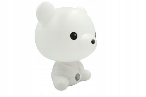 LAMPKA NOCNA DLA DZIECI LED MIŚ BIAŁA DO GNIAZDKA PREZENT na Arena.pl