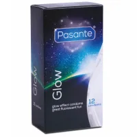 pasante glow 12 sztuk - prezerwatywy świecące w ciemności, 53 mm