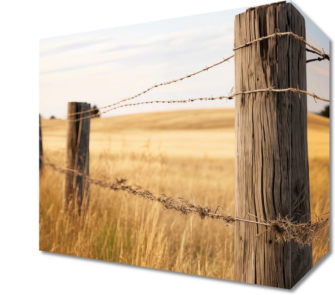 Obraz 20x20cm Płot na Polu zdjęcie 1