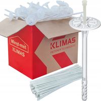 KOŁKI DO STYROPIANU IZOLACJI ŁĄCZNIKI WBIJANE KLIMAS LTX 10x220 22cm 100szt