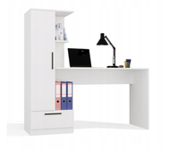 Tanie Biurko z regałem 140cm Biały mat TS