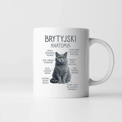 Brytyjski - anatomia - kubek na prezent na Arena.pl