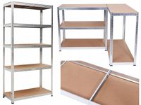 REGAŁ MAGAZYNOWY METALOWY BIUROWY GARAŻOWY 875kg OCYNK PÓŁKI MDF