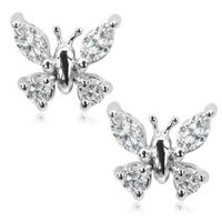 srebrne kolczyki motylki z cyrkonią - kdc2924