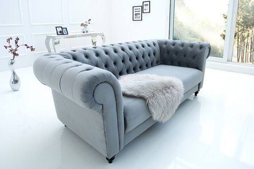 Sofa CHESTERFIELD szara na Arena.pl
