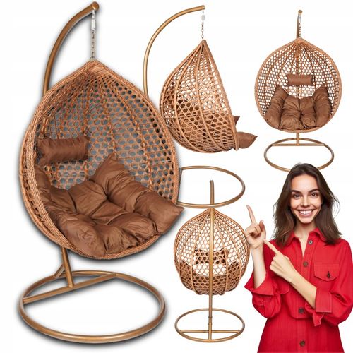 FOTEL KOKON KOSZ WISZĄCY JEDNOOSOBOWY DO POKOJU OGRODU OGRODOWY NA BALKON na Arena.pl