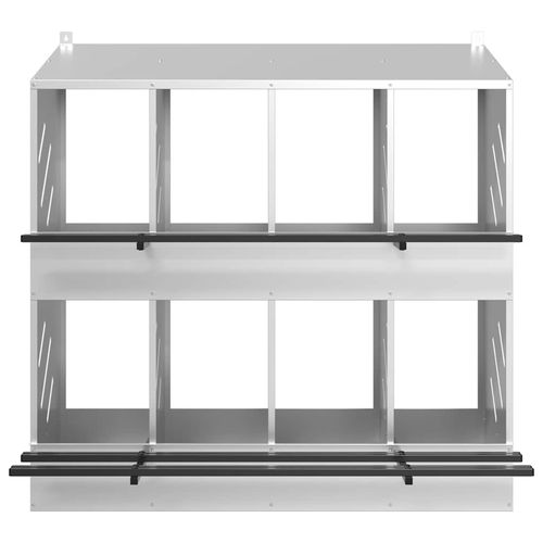 Gniazdo dla kur z 8 przegrodami, ocynkowane, srebrne, metalowe na Arena.pl