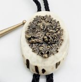 Krawatnik myśliwski / Bolo plaster Dzik z brązu