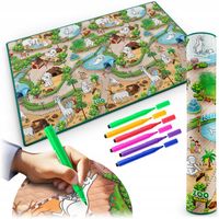 MATA PIANKOWA EDUKACYJNA 2W1 GIGANTYCZNA ZMYWALNA KOLOROWANKA WODOODPORNA