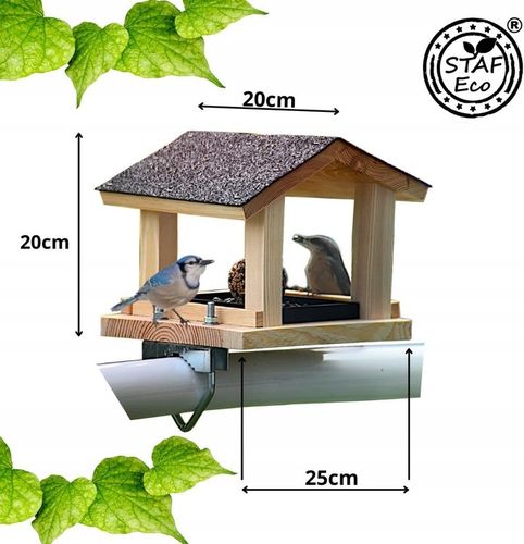 Karmnik dla ptaków na balkon uchwyt + WYSUWANA SZUFLADA - Producent na Arena.pl