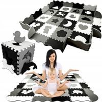 MATA EDUKACYJNA dla dzieci EVA KOJEC DYWAN 150x150 XXL PUZZLE PIANKOWE 52el