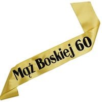 Mąż Boskiej 60 - złota szarfa z czarnym nadrukiem