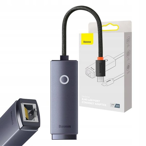 BASEUS ADAPTER PRZEJŚCIÓWKA SIECIOWA INTERNETOWA USB-C DO RJ45 1000Mbps zdjęcie 1