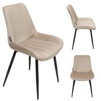 Krzesło tapicerowane welurowe do salonu jadalni velvet loft beżowe