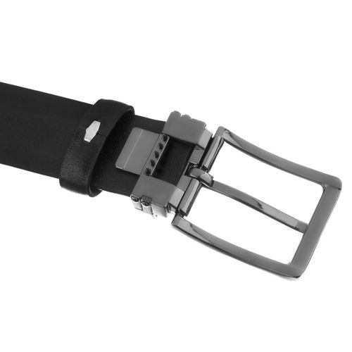 szeroki, czarny pasek męski ze skóry  klamrą 125 na Arena.pl