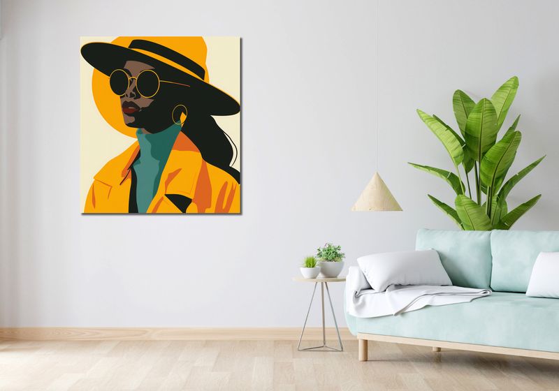 Obraz 90x100cm Żółta Stylowość zdjęcie 2