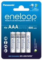 Cienkie paluszki akumulatorki baterie Panasonic eneloop AAA R3 800mAH 4 szt.