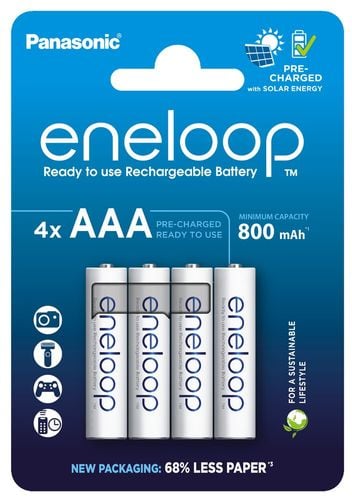 Cienkie paluszki akumulatorki baterie Panasonic eneloop AAA R3 800mAH 4 szt. na Arena.pl