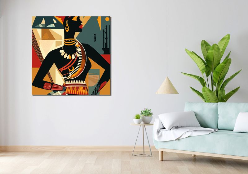 Obraz 100x100cm Afrykańska Mozaika zdjęcie 2