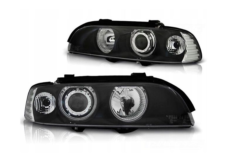 LAMPY REFLEKTORY DO BMW E39 OD 1995 DO 2000 Roku BIAŁE RINGI CCFL H7 GRATIS zdjęcie 2
