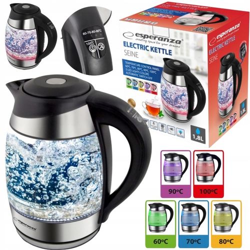 CZAJNIK ELEKTRYCZNY SZKLANY EKK026 ESPERANZA Z REGULACJĄ TEMPERATURY na Arena.pl